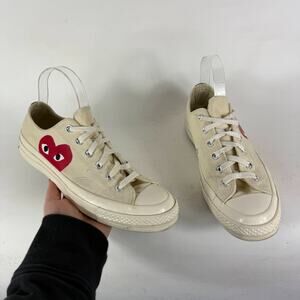 Converse Chuck 70 Ox Comme des Garcons Play Athletic Sneakers Women's 9 White